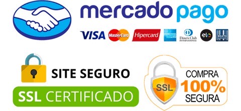 Bandeiras de Cartões de Crédito, PagSeguro e PayPal.