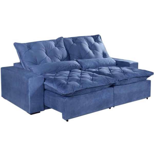 Sofa Retratil E Reclinavel 4 Lugares Elegance Azul