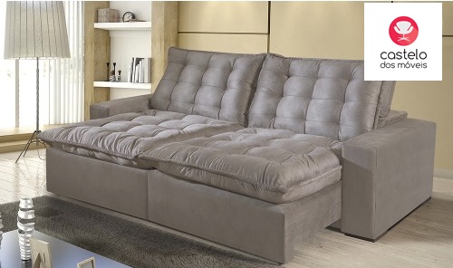 Sofa Retratil Reclinavel 4 Lugares Baci Living Room