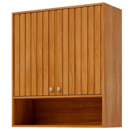 Armário Aéreo Divina Esplendida Celeste Aurea 80cm Ripado 2 Portas Mgm