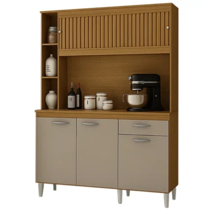 Armário de Cozinha Duda 140cm 5 Portas 1 Gaveta Poquema