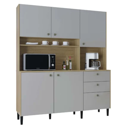 Armário de Cozinha Lirio 5 Portas 3 Gavetas Poquema