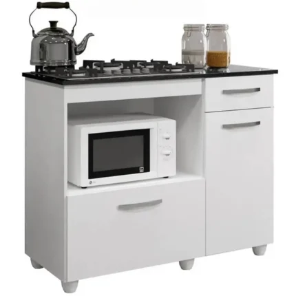 Balcão Violeta para Cooktop 4 Bocas e Forno 2 Portas 1 Gaveta Kaiki