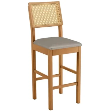 Banqueta Jade 03 Decorativa Base Madeira Maciça Jcm