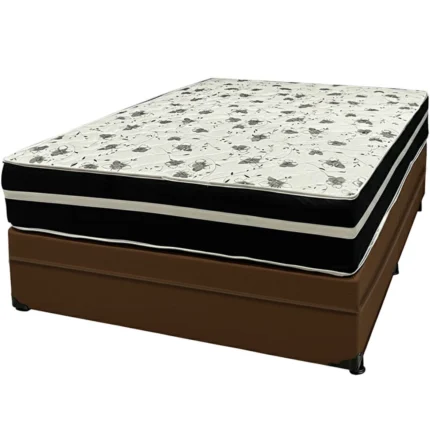 Base Baú com Colchão Ortopedic Casal D33 Bio Flex 73x188x138cm Tecido Veludo