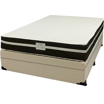 Base Baú em Veludo com Colchão Bio Classic Casal com Molas Ensacadas Bio Flex 67x188x138cm