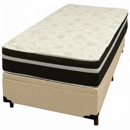 Base Baú em Veludo com Colchão Bio Classic Solteiro com Molas Ensacadas 67x188x88cm Bio Flex