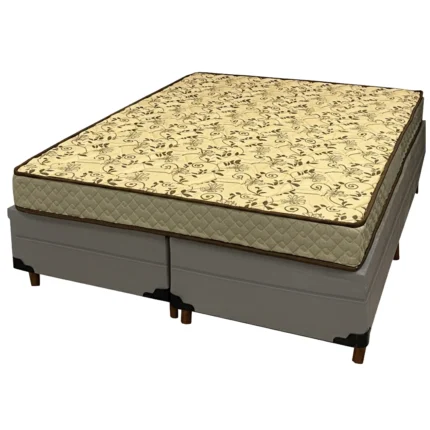Base Bipartida Baú em Veludo com Colchão Pasquale Wave Queen D33 Paropas 54x198x158cm