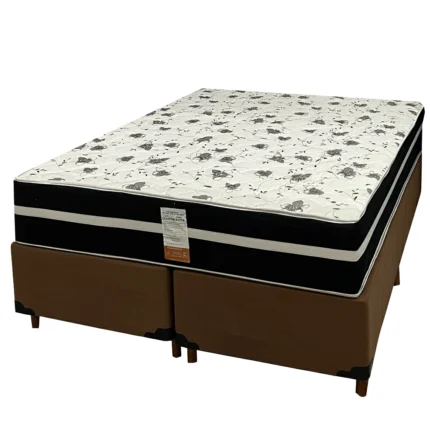 Base Bipartida em Corino com Colchão Ortopedic Casal D33 Bio Flex 73x188x138cm