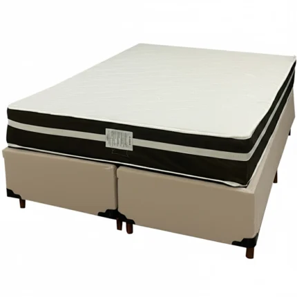Base Bipartida em Veludo com Colchão Bio Classic Queen com Molas Ensacadas 67x198x158cm Bio Flex
