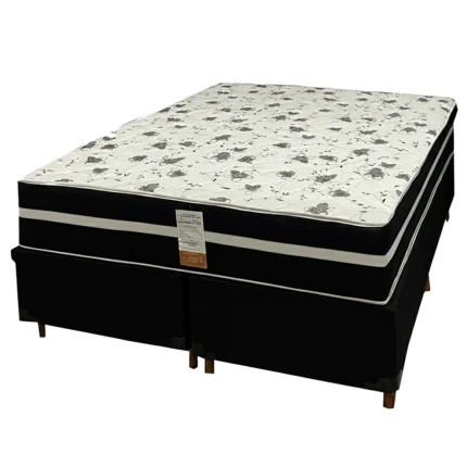 Base Bipartida em Veludo com Colchão Ortopedic Casal D33 Bio Flex 73x188x138cm
