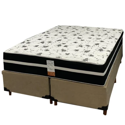 Base Bipartida em Veludo com Colchão Ortopedic Queen D33 Bio Flex 73x198x158cm