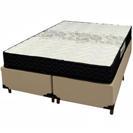 Base Bipartida em Veludo com Colchão Pasquale D45 Queen 60x198x158cm Paropas