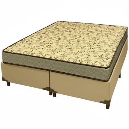 Base Bipartida em Veludo com Colchão Pasquale Wave Queen D33 Paropas 54x198x158cm