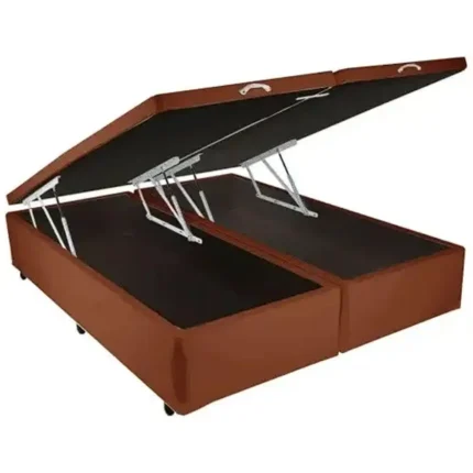 Base Bipartida Baú Queen em Suede Universal 41x198x158 Blindado