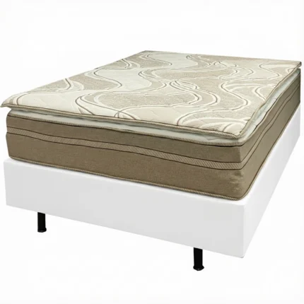 Base em Corino com Colchão Dom Casal com Molas Ensacadas Bio Flex 69x188x138cm
