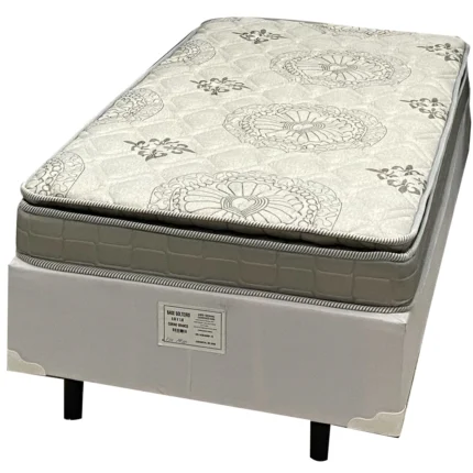 Base em Corino com Colchão Orthosono Solteiro D33 One Bord com Pillow 55x188x88cm Anjos