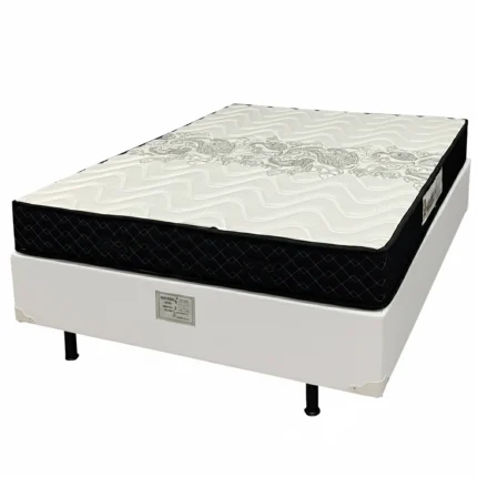 Base em Corino com Colchão Pasquale D45 Casal 54x188x138cm Paropas
