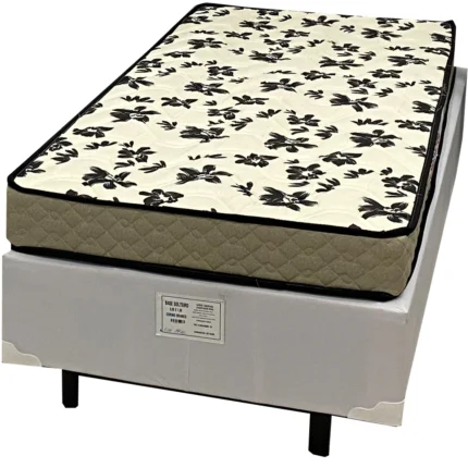 Base em Corino com Colchão Pasquale Wave Solteiro D33 Paropas 54x188x88cm