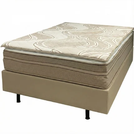 Base em Veludo com Colchão Dom Casal com Molas Ensacadas Bio Flex 69x188x138cm