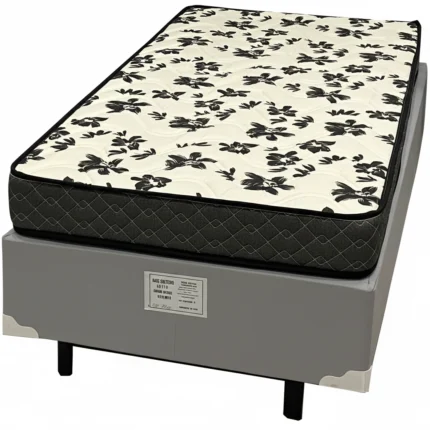 Base em Veludo com Colchão Pasquale Wave Solteiro D33 Paropas 54x188x88cm