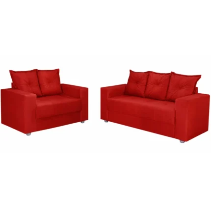 Conjunto de Sofá Palermo com 2 e 3 Lugares Tecido Suede Aifos