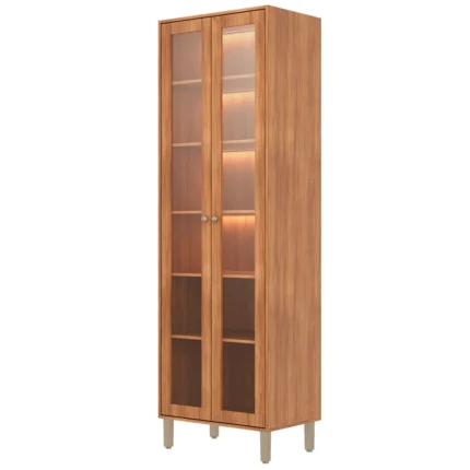 Cristaleira Divina Esplendida Celeste Aurea com Led e 2 Portas em Vidro Reflecta Mgm