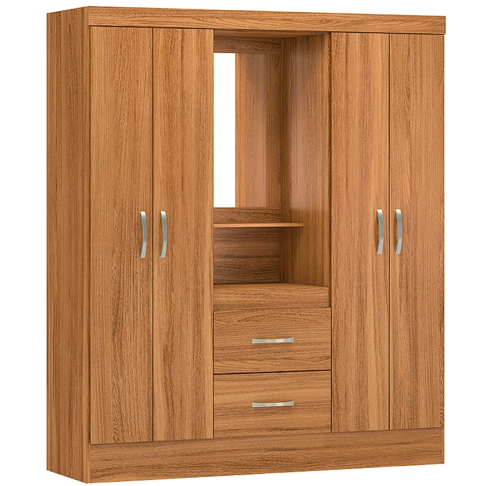 Guarda-Roupa-Capelinha-Lord-2-Gavetas-4-Portas-Solteiro-com-Espelho-Demobile-Marrom-67737.webp