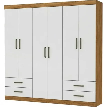 Guarda Roupa Hercules Casal Sem Espelho 6 Portas 4 Gavetas Carioca