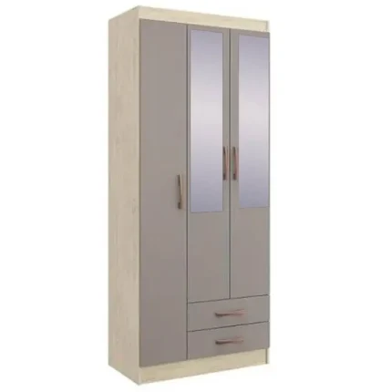 Guarda Roupa Treviso 103 com Espelho 3 Portas 2 Gavetas