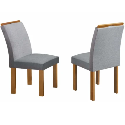 Kit 2 Cadeiras Londres em Linho Estofadas Cel Móveis