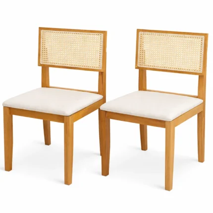 Kit 2 Cadeiras Santorini Hr Madeira Tecido Linho