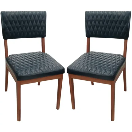 Kit 2 Cadeiras Selena Madeira Tecido Corino Hr Movelaria