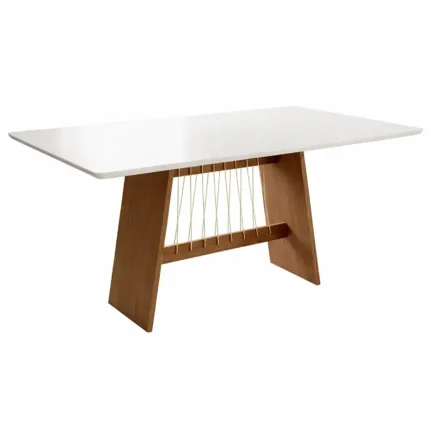 Mesa Damiana 160x90 com Tampo de Vidro Ba56-cn/ta26-frv