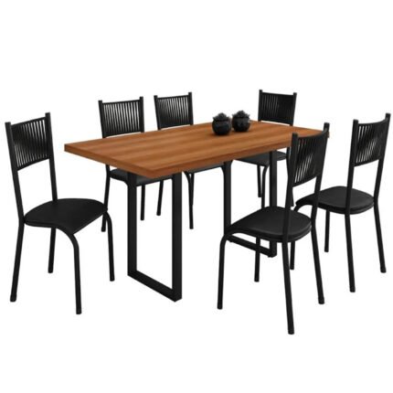 Mesa Mariana 140cm com 6 Cadeiras Galaxy Paonanda