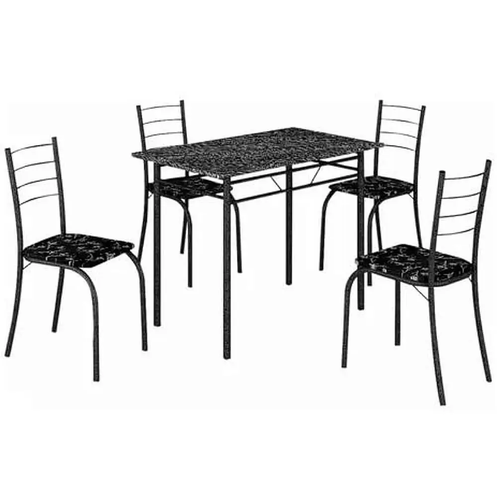 Mesa-Rio-Tampo-Granito-Preto-100x60cm-com-4-Cadeiras-Tubular-Branco-Teixeira-Cinza-com-Preto.webp