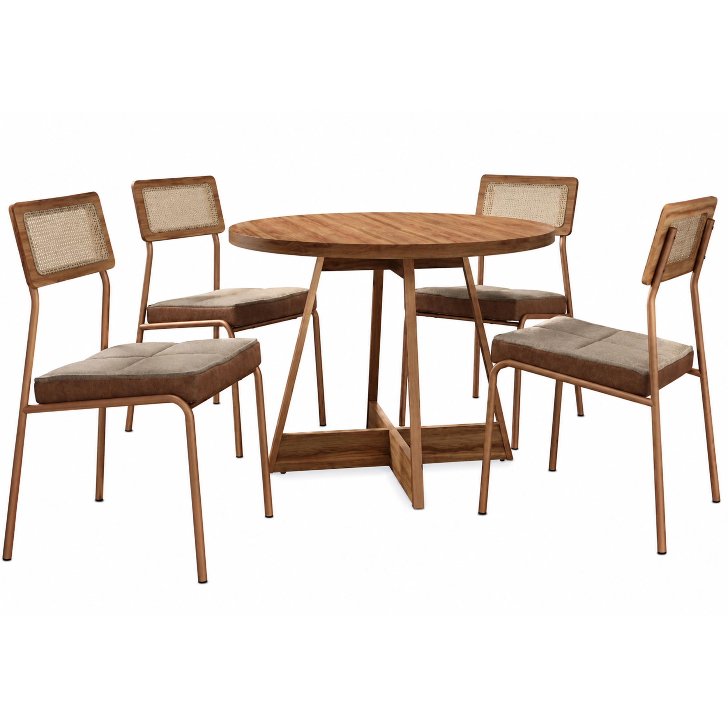 Mesa-de-Jantar-Atria-Redonda-com-4-Cadeiras-Lux-Carraro-Nogal-Rose-Cobre-com-Tecido-Cobre-49801