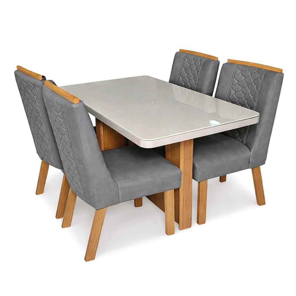 Mesa-de-Jantar-Dora-120x80cm-com-4-Cadeiras-Dora-Tecido-Veludo-Valdemoveis-Cinamomo-Off-White-com-Tecido-Cinza-87646.webp