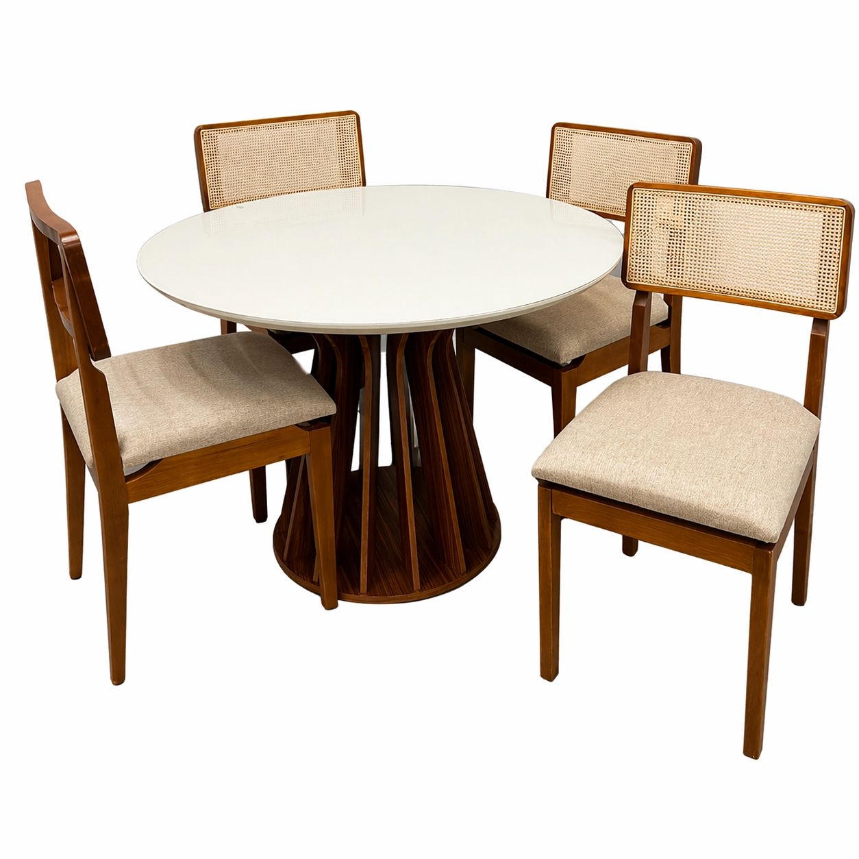 Mesa-de-Jantar-Ilheus-Redonda-110cm-com-4-Cadeiras-Canada-em-Linho-Madeira-Lj-Moveis-Cinamomo-Off-White-com-Tecido-Bege-86081.webp