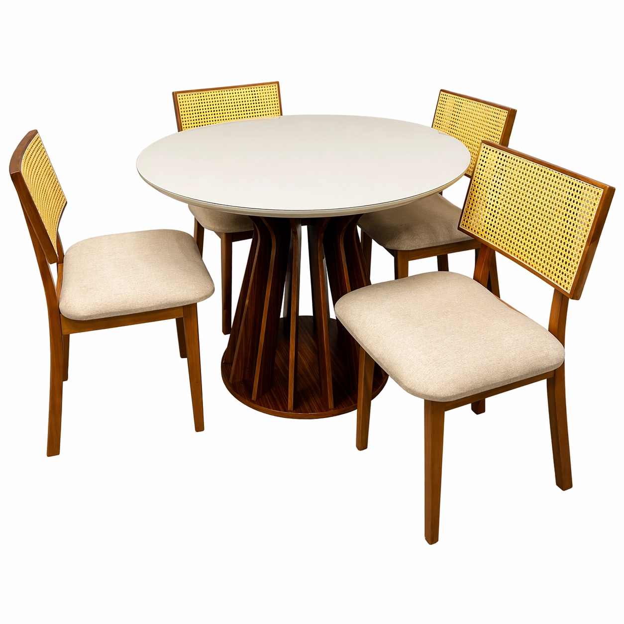 Mesa-de-Jantar-Ilheus-Redonda-110cm-com-4-Cadeiras-Diamante-em-Linho-Madeira-Lj-Moveis-Cinamomo-Off-White-com-Tecido-Bege-76940.webp