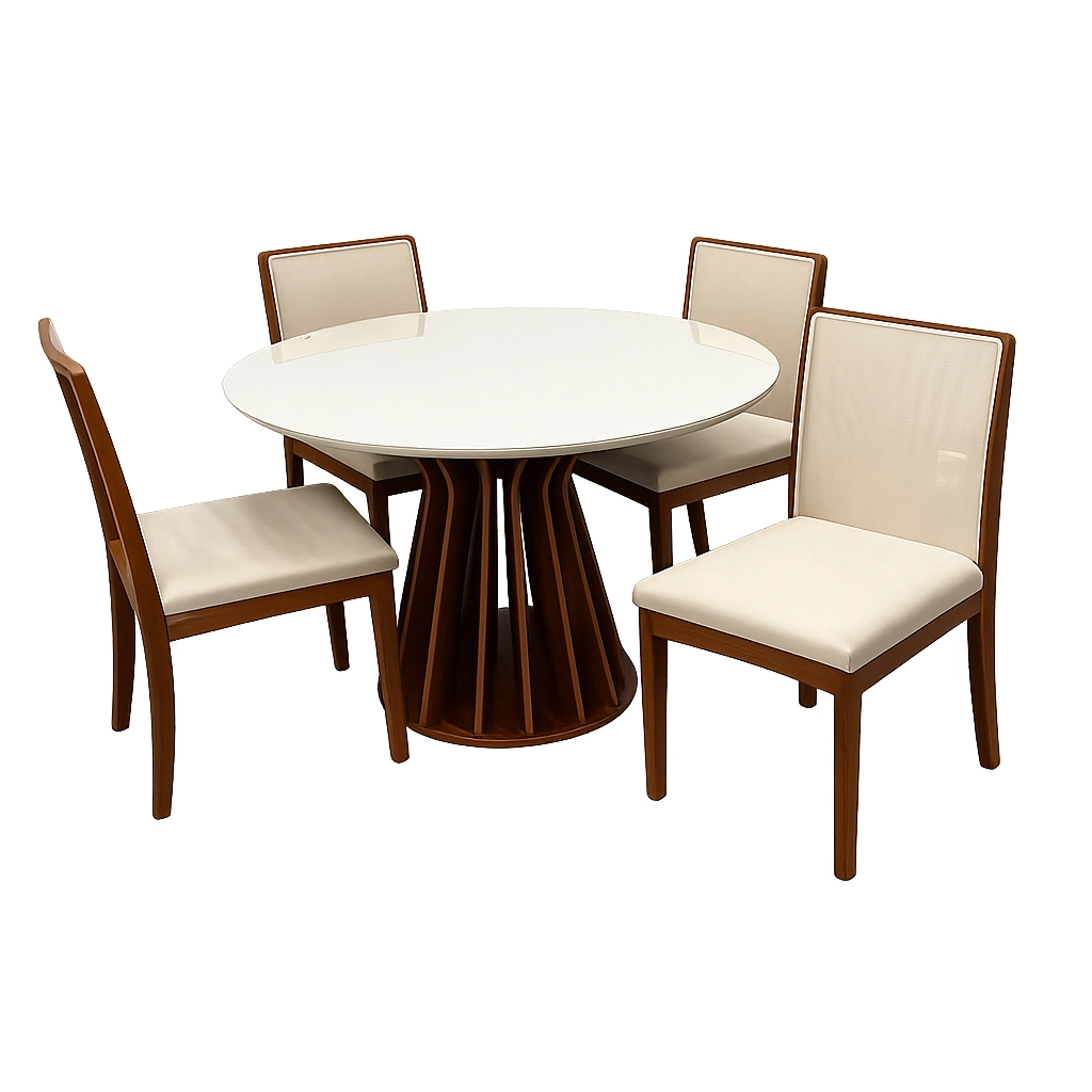 Mesa-de-Jantar-Ilheus-Redonda-110cm-com-4-Cadeiras-Lara-Kappesberg-em-Linho-Madeira-Lj-Moveis-Cinamomo-Off-White-com-Tecido-Bege-63164.webp