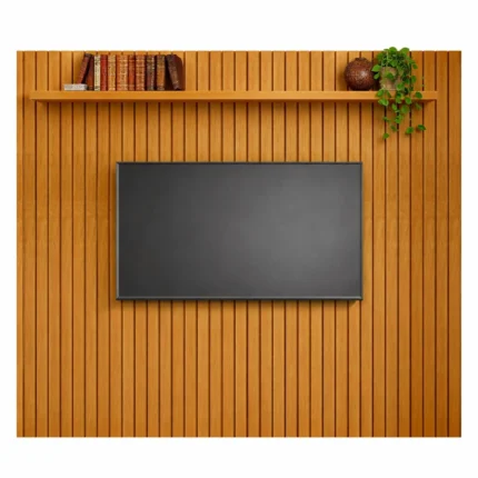 Painel Roma 230cm com Prateleira Ripado para Tv Até 75 Polegadas Rv Móveis