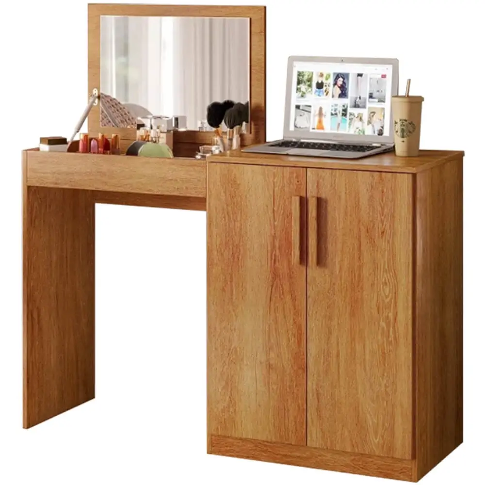 Penteadeira-Multiuso-Dimitri-Escrivaninha-2-Portas-Com-Espelho-Tigus-Amadeirado.webp