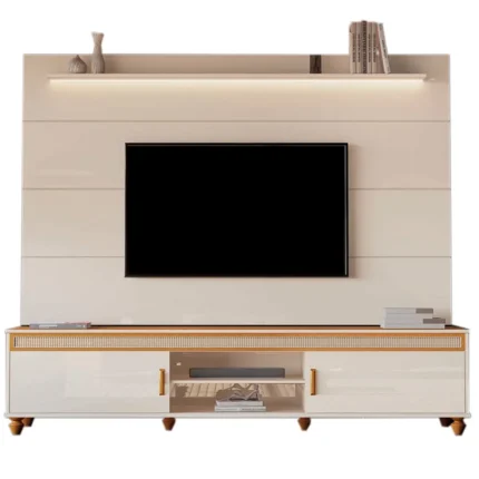 Rack Comodoro com Painel Bliss 220cm para Tv Até 75 Polegadas com Led 2 Portas Edn