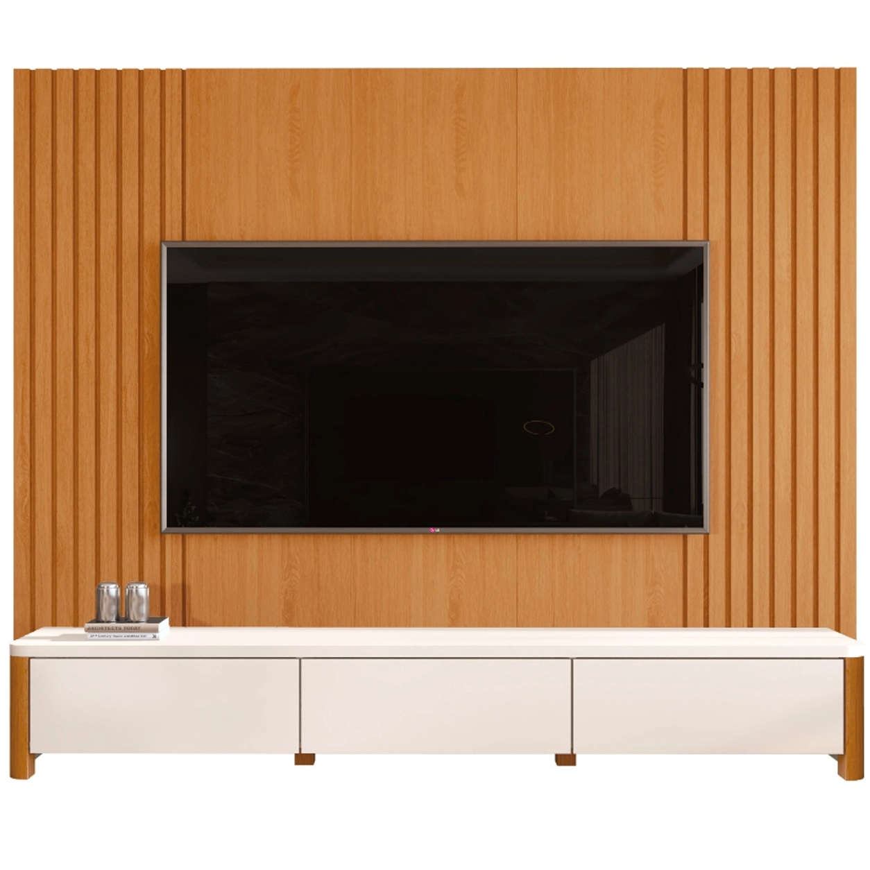 Rack-Monaco-com-Painel-Sierra-220cm-para-Tv-Ate-75-Polegadas-3-Gavetas-Ripado-Giga-Nature-Off-White-11753