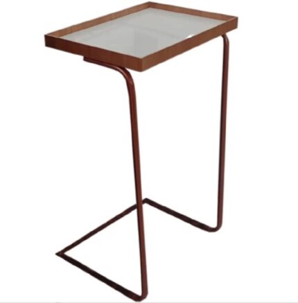 Mesa De Apoio Slim Com Vidro Rj Decor
