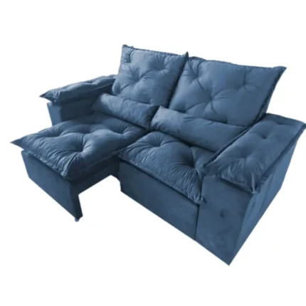 Sofá Tunísia 3 Lugares Retrátil e Reclinável 200cm Tecido Veludo Kasacomigo