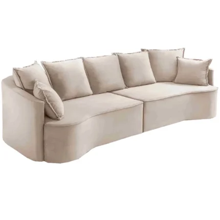 Sofá Belatrix 4 Lugares com Almofadas Soltas Tecido Linho 230cm Zarat