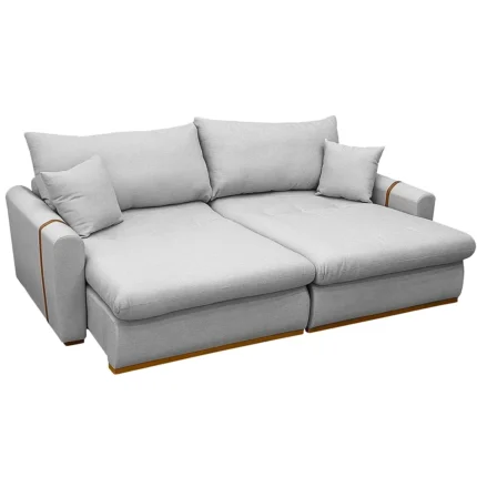 Sofá Cama Cristal 4 Lugares Retrátil Tecido Linho 230cm Zarat