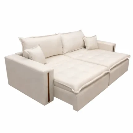 Sofá Cama Fabiana em Veludo 4 Lugares Retrátil e Reclinável 240cm Zarat